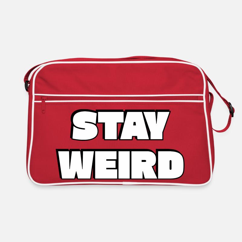 Stay Weird Bold Typography Retro Bag