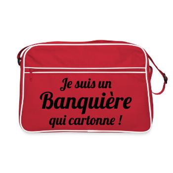 Je suis une banquière qui cartonne - Sac Retro - rouge/blanc - Devant