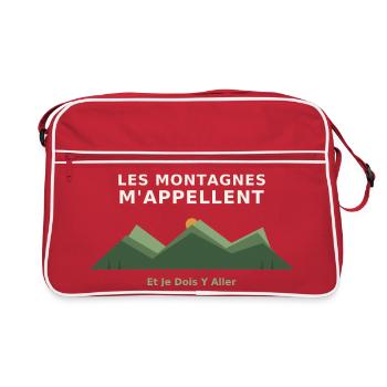 Les Montagnes M'appellent - Sac Retro - rouge/blanc - Devant
