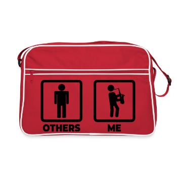 Me as a saxophonist - Retro Bag - red/white - Front