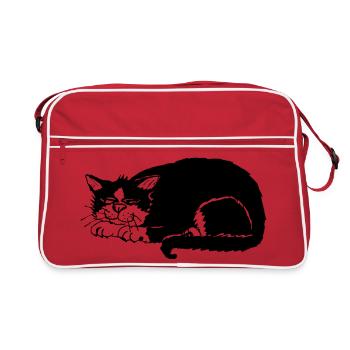 Froid félin Gueule de bois Détendez-vous - Sac Retro - rouge/blanc - Devant