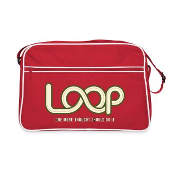 LOOP – One More Thought | Humor about Overthinking - Retro Bag - red/white - Front
