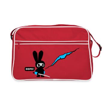 ninja bunny - Retro Bag - red/white - Front