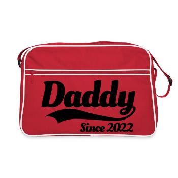 Daddy since 2022 father birth announcement baby - Retro Bag - red/white - Front