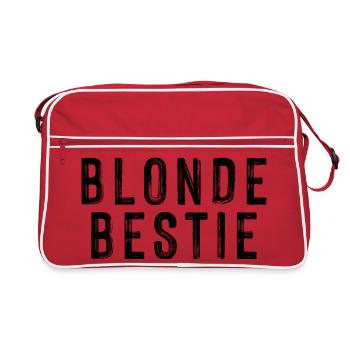 Blonde Bestie für temperamentvolle Blondinen - Retro Tasche - Rot/Weiß - Vorne