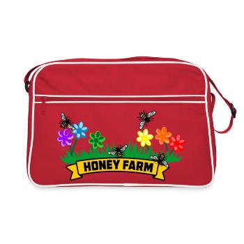 Ferme de miel avec des fleurs colorées - Sac Retro - rouge/blanc - Devant