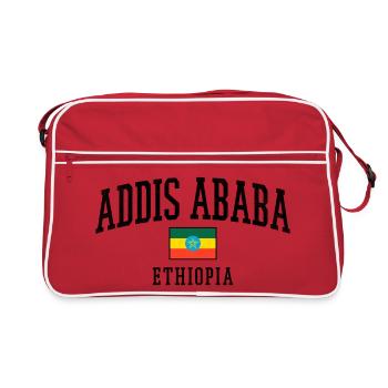 Motif graphique du drapeau d’Addis-Abeba en Éthiopie Description graphique - Sac Retro - rouge/blanc - Devant