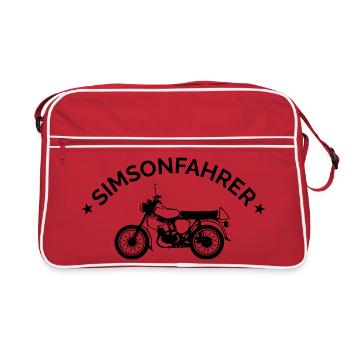 Simsonfahrer Simson Moped Symbol Freunde Osten DDR - Retro Tasche - Rot/Weiß - Vorne