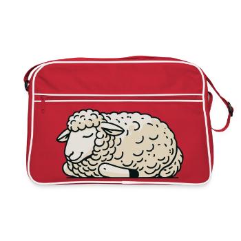 Schaf - Retro Tasche - Rot/Weiß - Vorne
