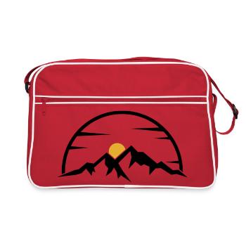 Minimal Golden Arc Sun - Retro Bag - red/white - Front