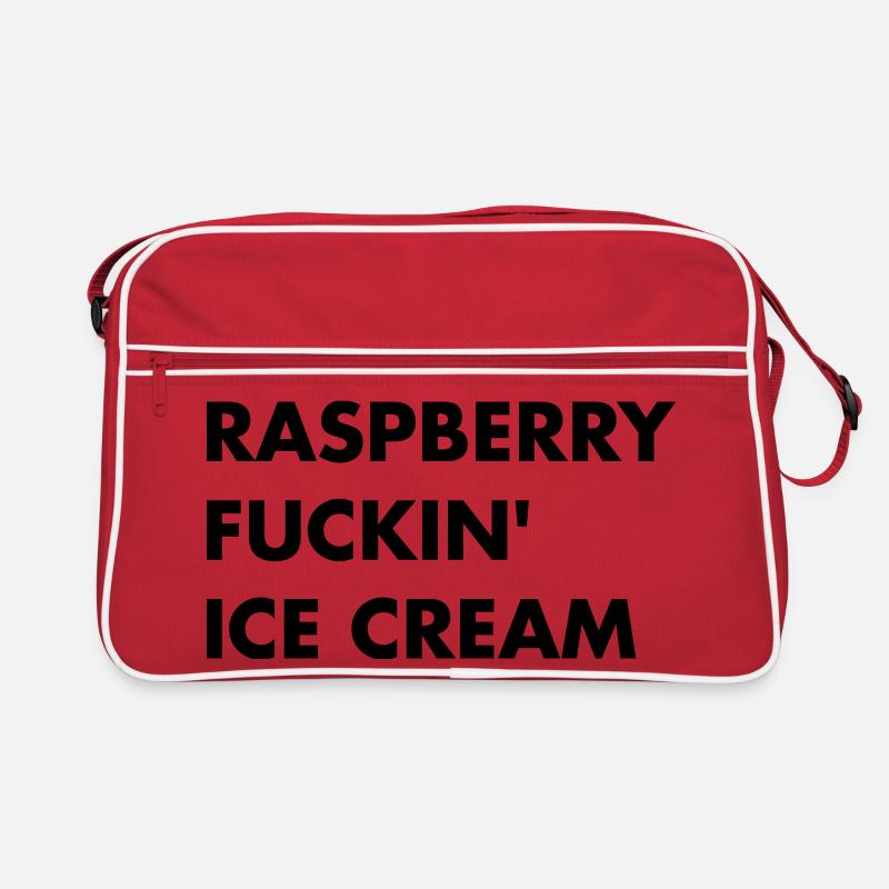 Raspberry Cream - Black Lettering Retro Bag