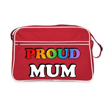 Regenbogen Stolze Mutter LGBTQ Stolz - Retro Tasche - Rot/Weiß - Vorne