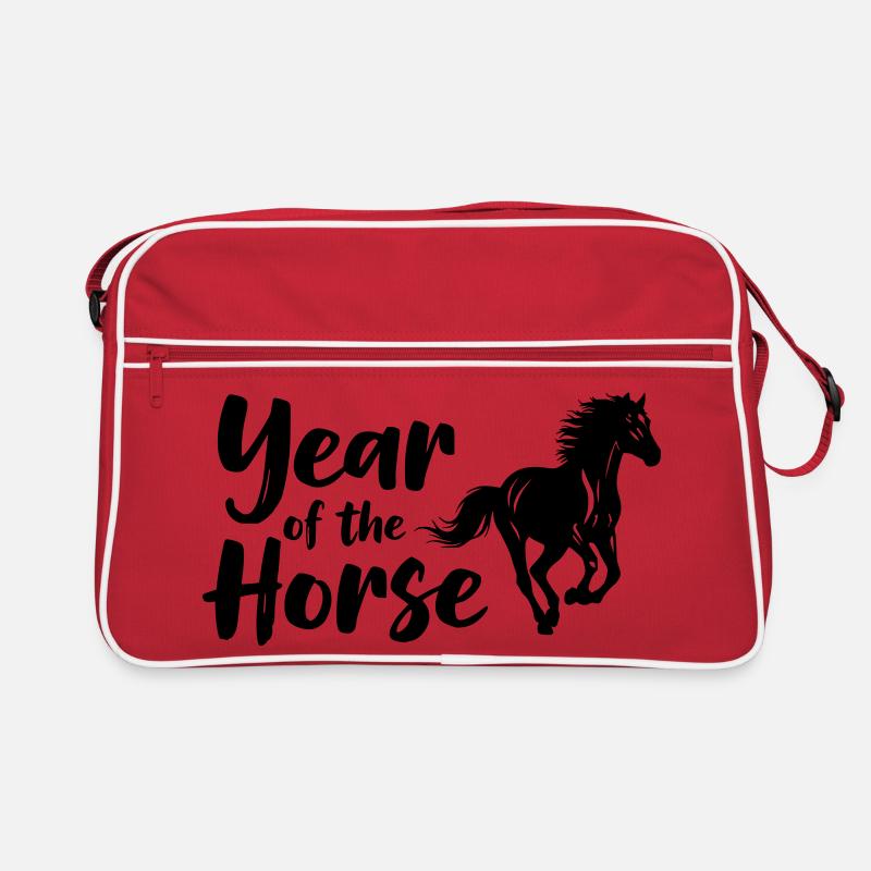 Année du Cheval Lettrage Sac Retro