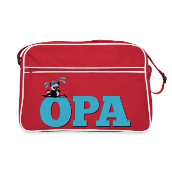 Skifahren Ski Opa - Retro Tasche - Rot/Weiß - Vorne