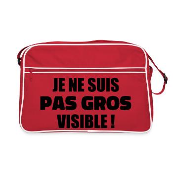 Humour : Je ne suis pas gros, je suis visible ! - Sac Retro - rouge/blanc - Devant
