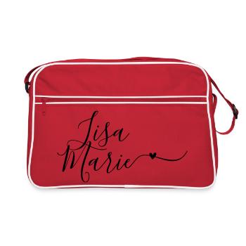 Lisa-Marie Nom de famille Prénom Décoratif - Sac Retro - rouge/blanc - Devant