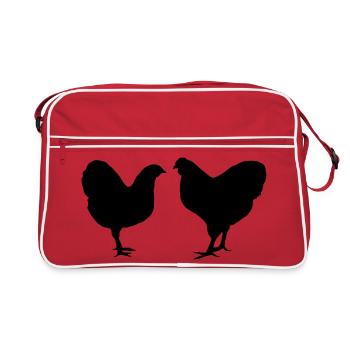 Chicken Fans - Rooster - Rooster - Chicks - Wyandotten - Retro Bag - red/white - Front