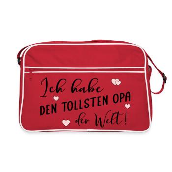 Komplimente Opa - Retro Tasche - Rot/Weiß - Vorne