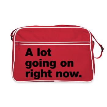 Im Moment passiert eine Menge - Retro Tasche - Rot/Weiß - Vorne