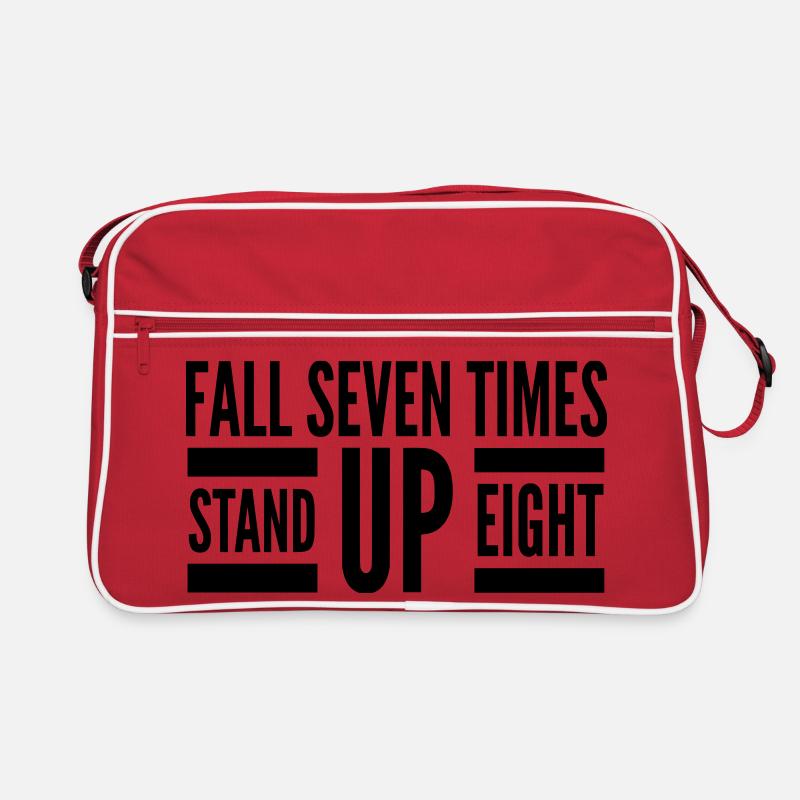 Fall Seven Stand Eight Quote Retro Bag