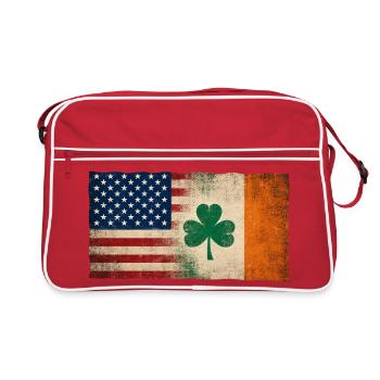 USA Drapeau Irlande Friendship Grunge - Sac Retro - rouge/blanc - Devant
