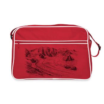 Piz Palü Silhouette | Bernina Massiv Design | Mountain - Retro Bag - red/white - Front