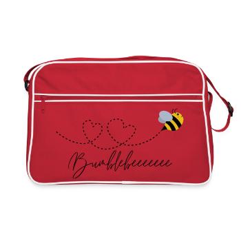 Bumblebee Liebe - Retro Tasche - Rot/Weiß - Vorne