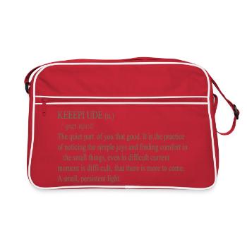 Stille Freude Typo-Definition - Retro Tasche - Rot/Weiß - Vorne