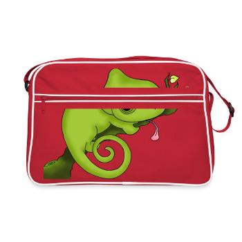 Charming Chamäleon - Retro Tasche - Rot/Weiß - Vorne