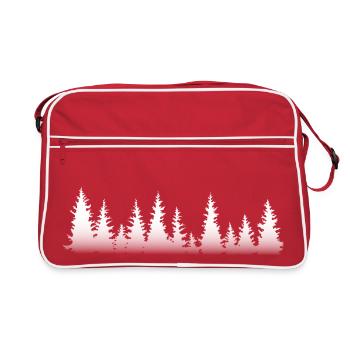 Foret de sapins enneigés - Sac Retro - rouge/blanc - Devant