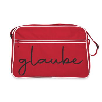 glaube - an dich - Retro Tasche - Rot/Weiß - Vorne
