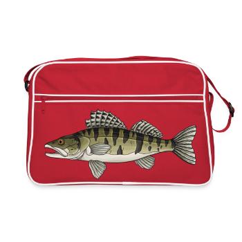 Conception de poissons prédateurs à zanders pour pêcheurs - Sac Retro - rouge/blanc - Devant