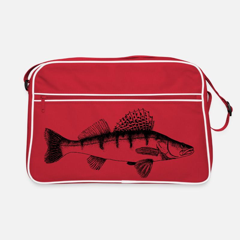 Zander Motiv - Retro Tasche - Rot/Weiß
