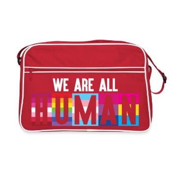 Mois de la fierté LGBT - We Are All Human - Sac Retro - rouge/blanc - Devant