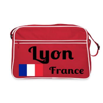 Lyon France- Stylish prints - Retro Bag - red/white - Front