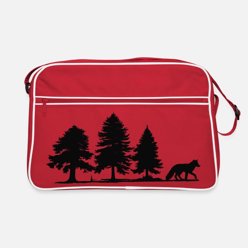 Forest Path Fox Silhouette Retro Bag