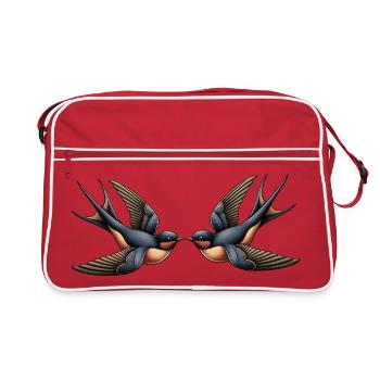 Schwalben – Rockabilly - Retro Tasche - Rot/Weiß - Vorne