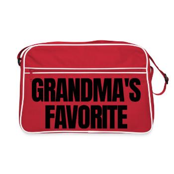 Petit-enfant préféré Drôle Je suis le préféré de Mamie - Sac Retro - rouge/blanc - Devant