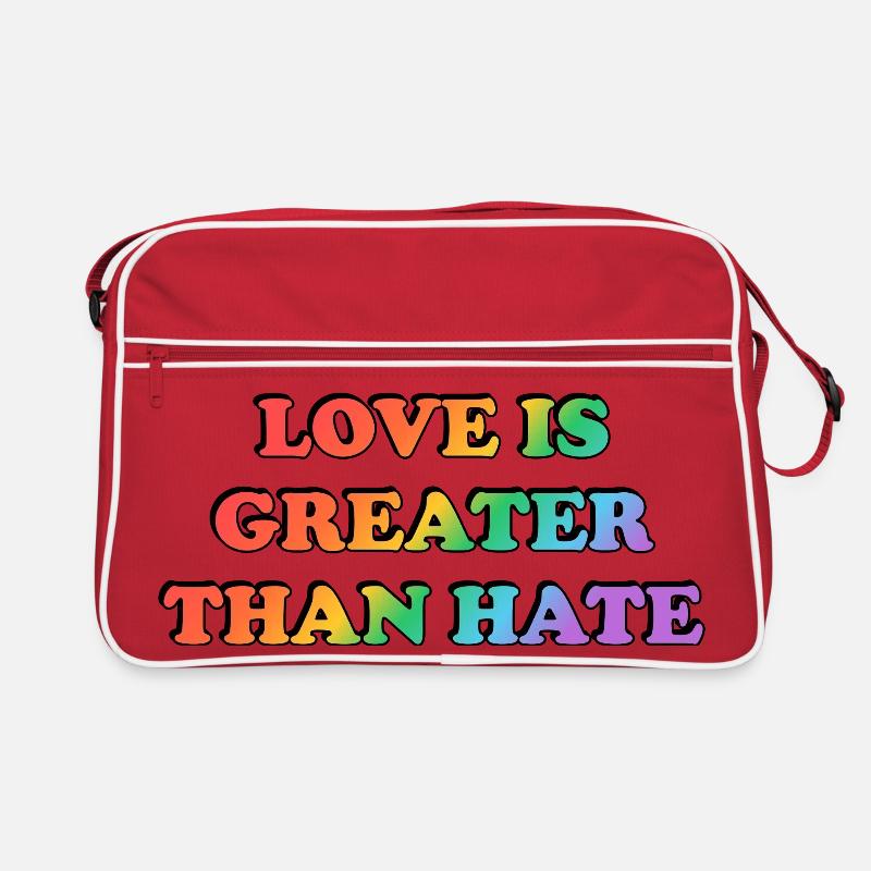Love Is Greater Than Hate Rainbow Retro Bag