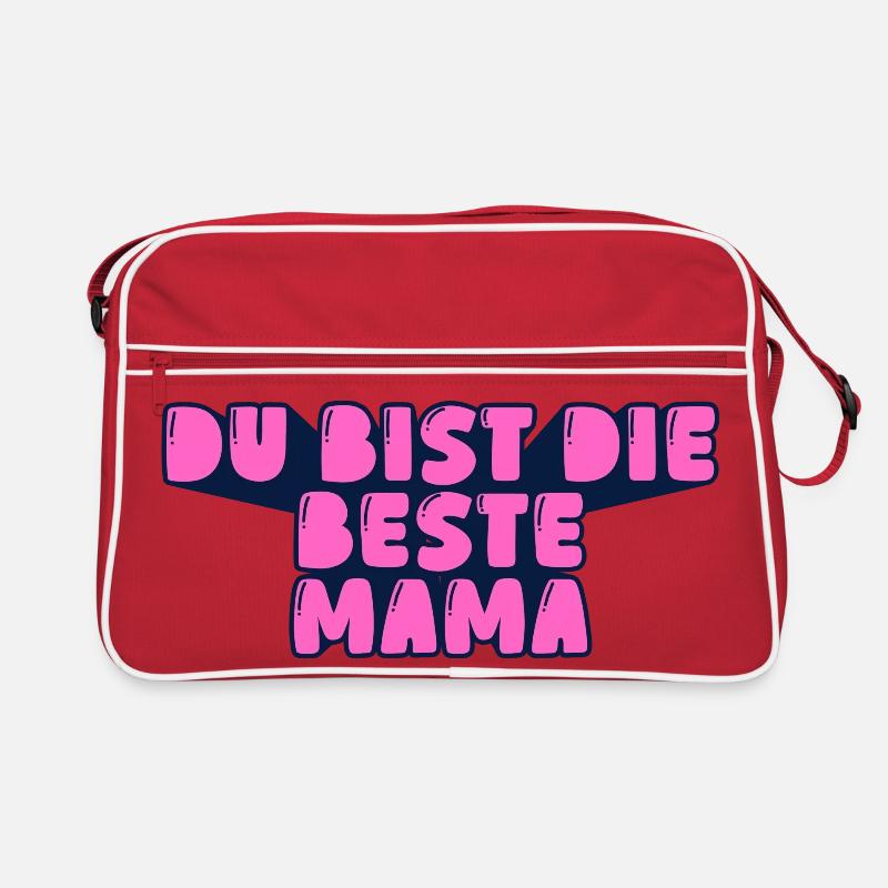 du bist die beste Mama Retro Tasche