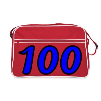 100. 100 ANS. 100e ANNIVERSAIRE. ANNIVERSAIRE 100  - Sac Retro - rouge/blanc - Devant