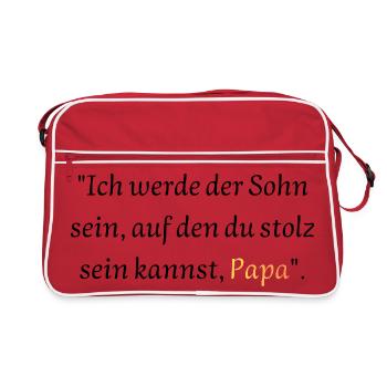 Promise to dad: Proud son - Retro Bag - red/white - Front