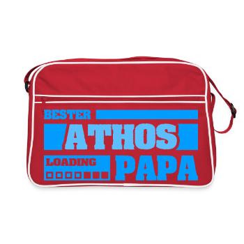Geburt Athos - Retro Tasche - Rot/Weiß - Vorne