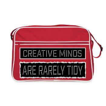 Creative Minds Are Rarely Tidy Funny Creative Logo - Retro Bag - red/white - Front