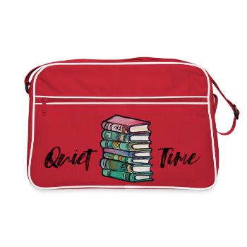 Illustration d’une pile vibrante de livres - Sac Retro - rouge/blanc - Devant