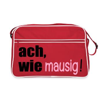 MAUSIGE SPRÜCHE - Retro Tasche - Rot/Weiß - Vorne