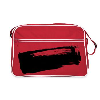 Pinselstrich - Tusche Streifen - Retro Tasche - Rot/Weiß - Vorne