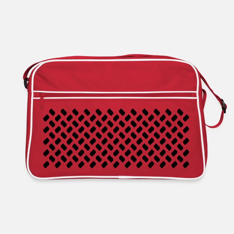 Muster aus Modulen im Rapport - Retro Tasche - Rot/Weiß