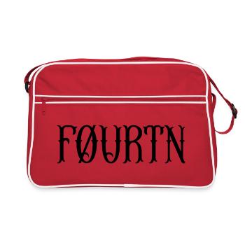 FØURTN Horizontal Logo – Minimal Streetwear - Retro Tasche - Rot/Weiß - Vorne