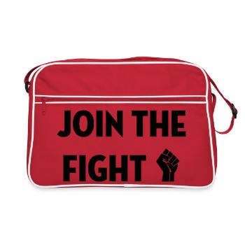 Join the fight / People / Peace / Revolution - Retro Bag - red/white - Front